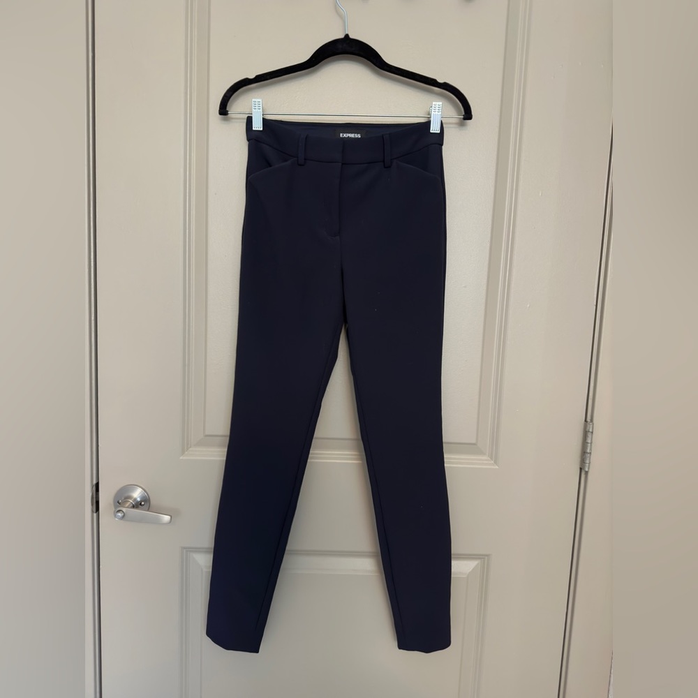 Express Supersoft Twill Skinny High-Rise Navy Pants, Size 0